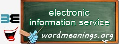 WordMeaning blackboard for electronic information service